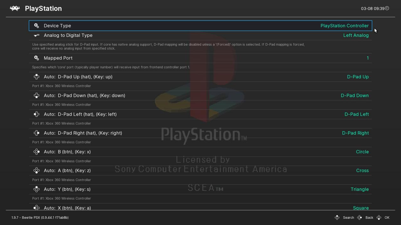 retroarch controls