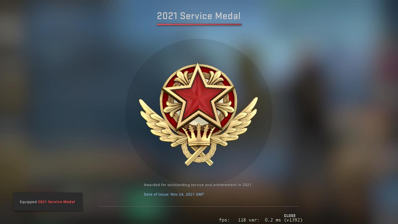 how to get cs go service medal