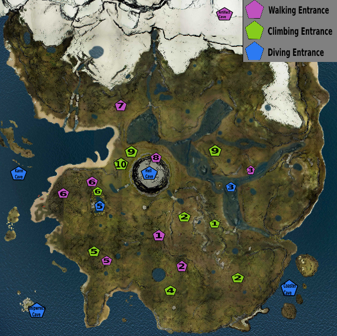 The Forest Mapa De Todas Las Ubicaciones De Las Cuevas KosGames