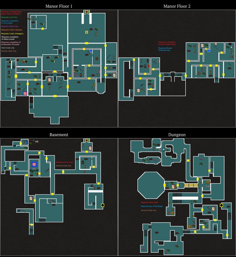 Nightmare of Decay: All Items Map - KosGames