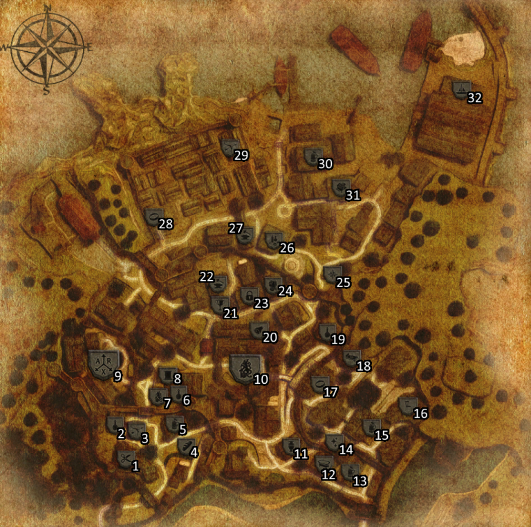 The Chronicles Of Myrtana Archolos: City Map Markers Detailed - KosGames