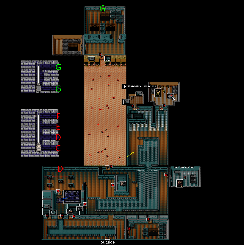 Metal Gear 2: Solid Snake Sewer (SB B2 - Tower B1) Map for MSX by